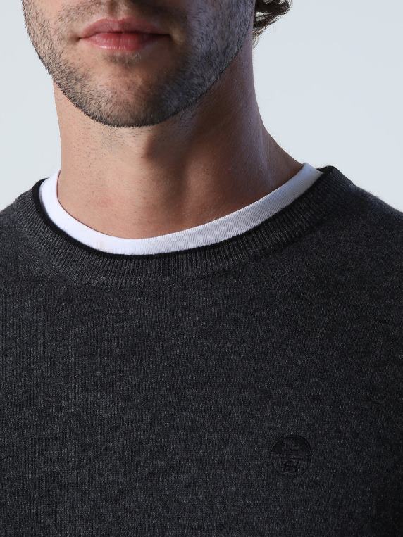 еко џемпер од кашмира тамно сиви меланж одећу мушкарци PDV4J893 North Sails