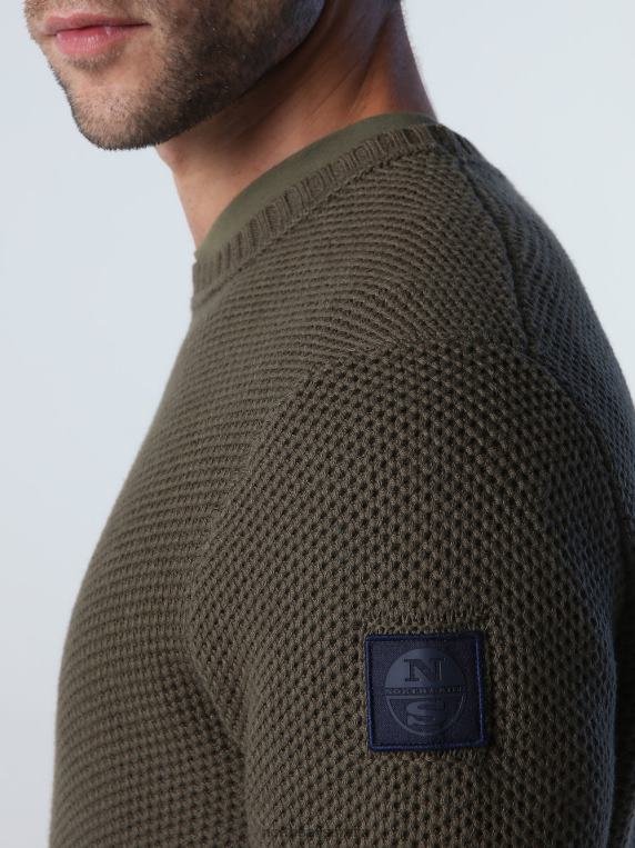 џемпер од саћа бршљан зелен одећу мушкарци PDV4J896 North Sails