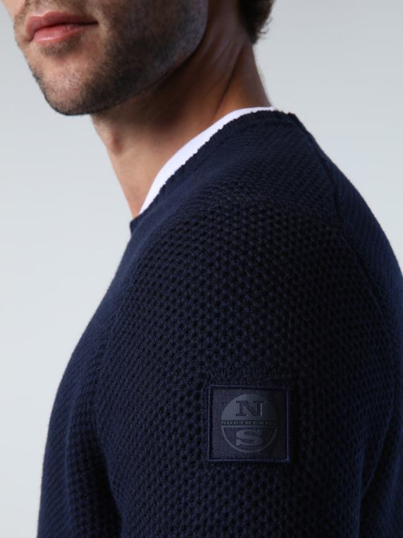 џемпер од саћа Морнарско плаво одећу мушкарци PDV4J899 North Sails