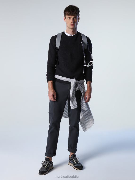 џемпер од саћа асфалтни меланж одећу мушкарци PDV4J900 North Sails