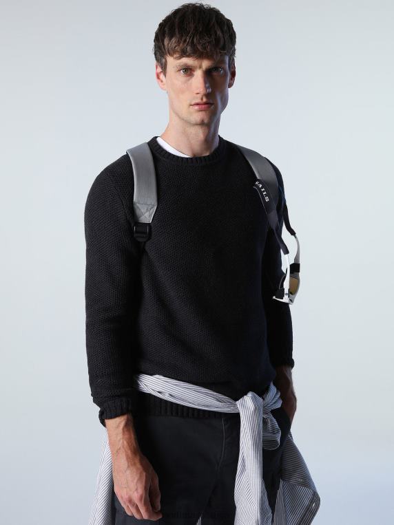 џемпер од саћа асфалтни меланж одећу мушкарци PDV4J900 North Sails