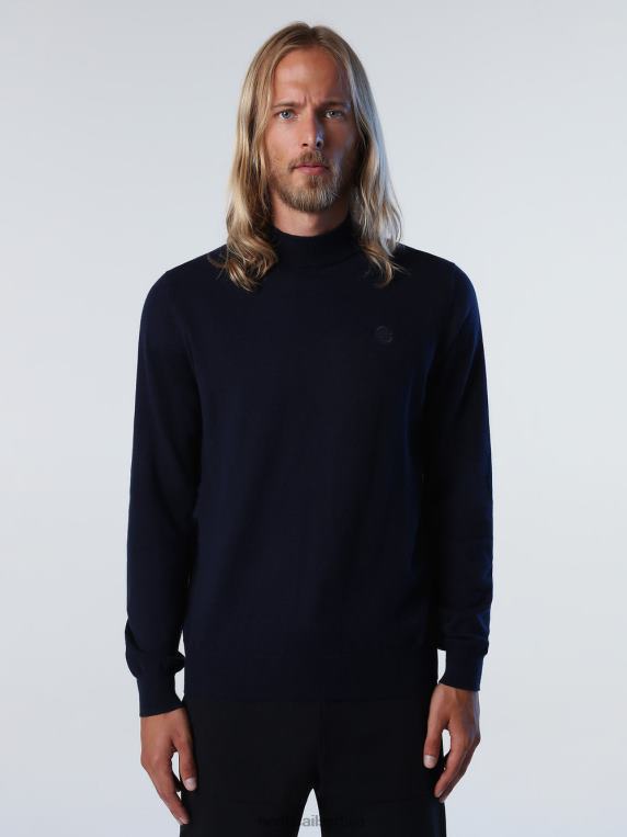 џемпер од памука и вуне Морнарско плаво одећу мушкарци PDV4J901 North Sails