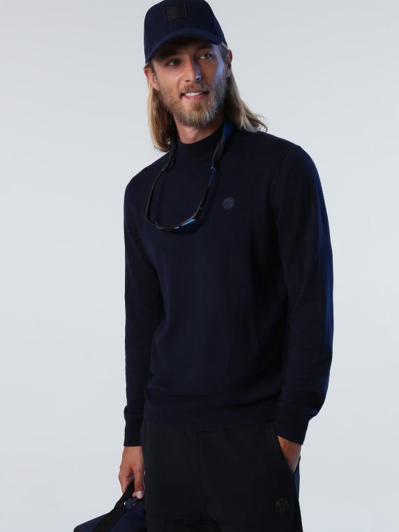 џемпер од памука и вуне Морнарско плаво одећу мушкарци PDV4J901 North Sails