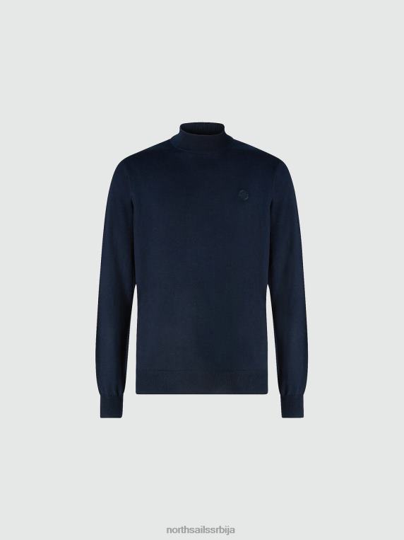 џемпер од памука и вуне Морнарско плаво одећу мушкарци PDV4J901 North Sails