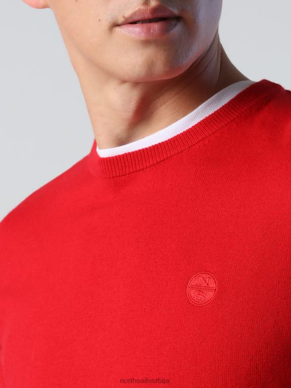 џемпер са округлим изрезом нов црвена одећу мушкарци PDV4J903 North Sails
