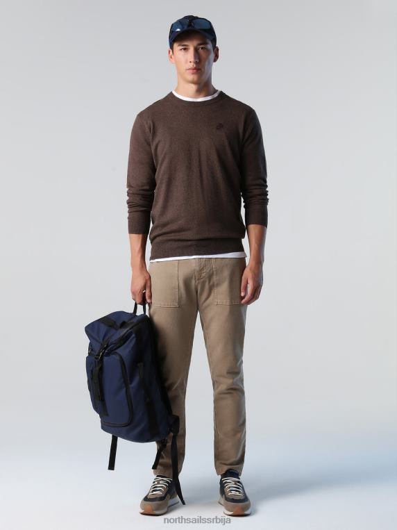 џемпер са великим изрезом какао меланж одећу мушкарци PDV4J904 North Sails