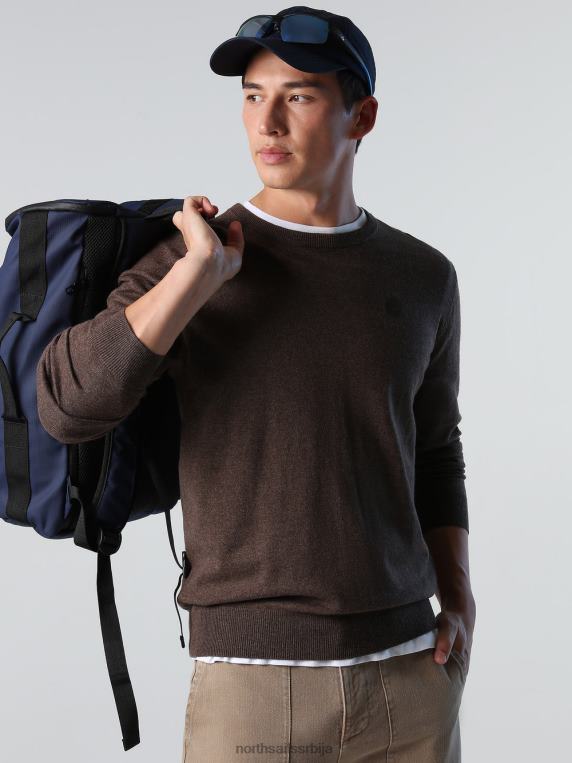 џемпер са великим изрезом какао меланж одећу мушкарци PDV4J904 North Sails