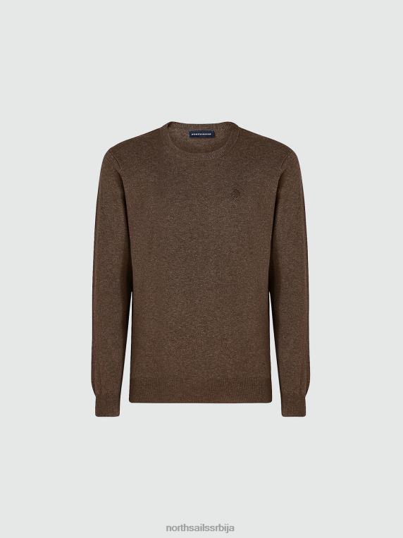 џемпер са великим изрезом какао меланж одећу мушкарци PDV4J904 North Sails