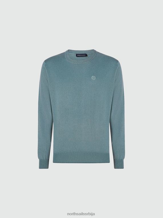 џемпер са великим изрезом минерално плава одећу мушкарци PDV4J906 North Sails