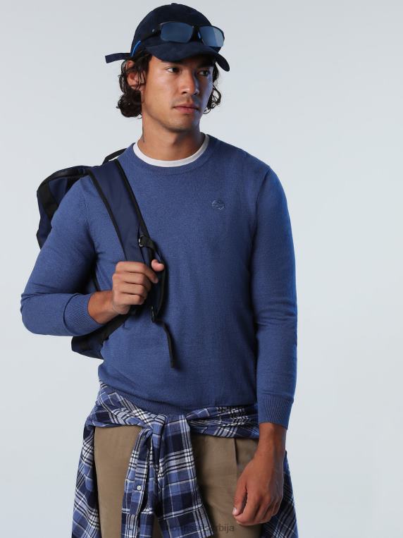 џемпер са великим изрезом тексас плави меланге одећу мушкарци PDV4J908 North Sails