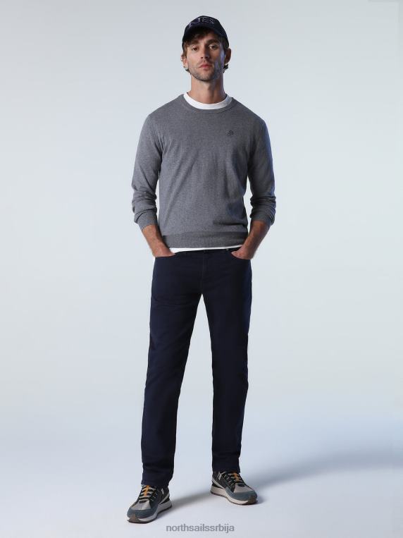џемпер са великим изрезом средње сиви меланж одећу мушкарци PDV4J910 North Sails
