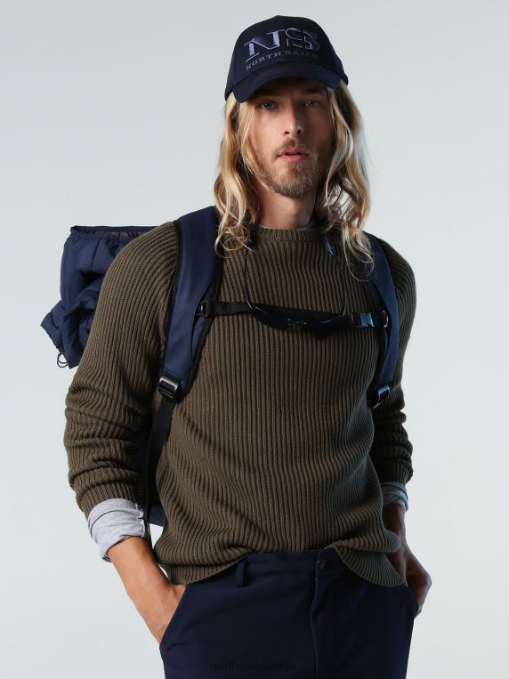 рибарски ребрасти џемпер бршљан зелен одећу мушкарци PDV4J979 North Sails