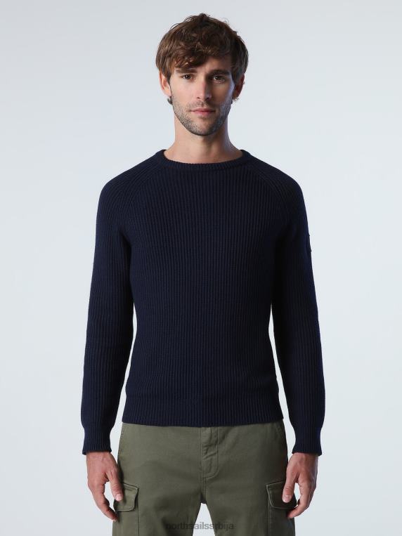 рибарски ребрасти џемпер Морнарско плаво одећу мушкарци PDV4J980 North Sails