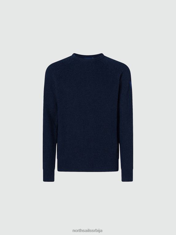 рибарски ребрасти џемпер Морнарско плаво одећу мушкарци PDV4J980 North Sails
