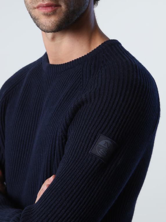 рибарски ребрасти џемпер Морнарско плаво одећу мушкарци PDV4J980 North Sails