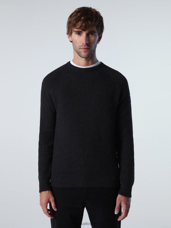 рибарски ребрасти џемпер асфалтни меланж одећу мушкарци PDV4J981 North Sails