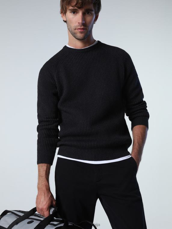 рибарски ребрасти џемпер асфалтни меланж одећу мушкарци PDV4J981 North Sails