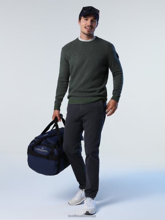 џемпер од рециклиране вуне бршљан зелен одећу мушкарци PDV4J989 North Sails