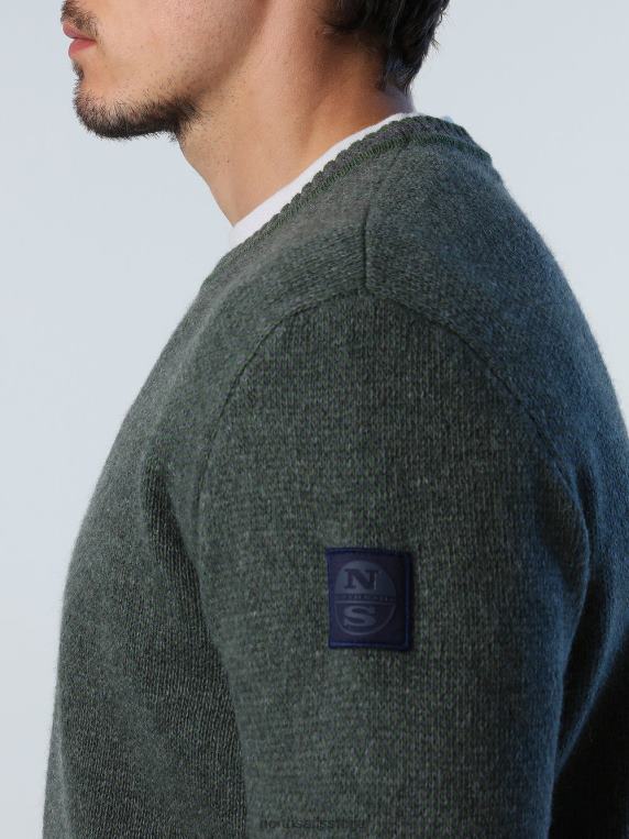 џемпер од рециклиране вуне бршљан зелен одећу мушкарци PDV4J989 North Sails