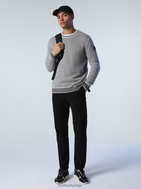 џемпер од рециклиране вуне средње сиви меланж одећу мушкарци PDV4J991 North Sails