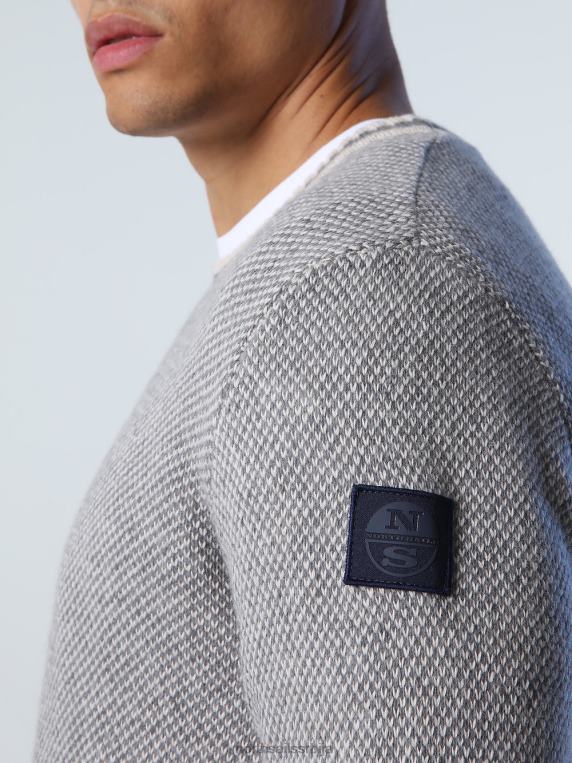 џемпер од рециклиране вуне средње сиви меланж одећу мушкарци PDV4J991 North Sails