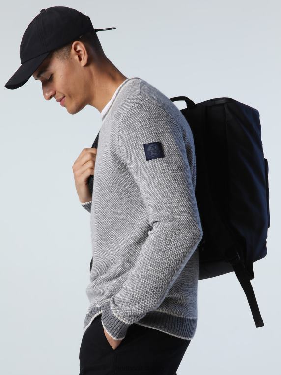 џемпер од рециклиране вуне средње сиви меланж одећу мушкарци PDV4J991 North Sails