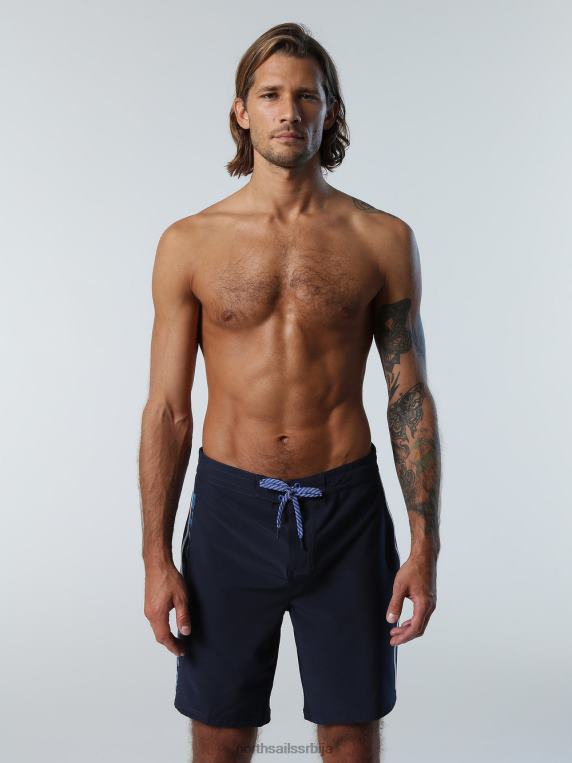 даске шортс са пругастим странама Морнарско плаво одећа за плажу мушкарци PDV4J399 North Sails